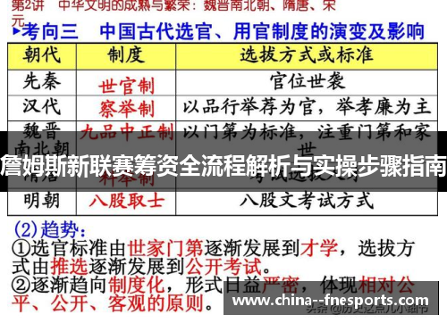詹姆斯新联赛筹资全流程解析与实操步骤指南 詹姆斯新联赛筹资全流程解析与实操步骤指南